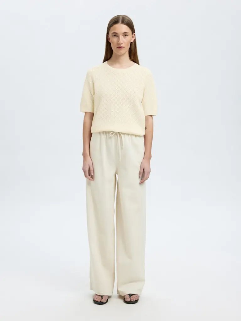 Helen Strikket T-Skjorte - Birch Selected Femme