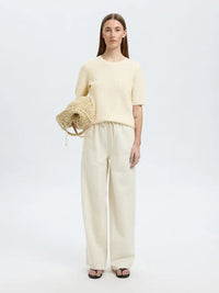 Helen Strikket T-Skjorte - Birch Selected Femme