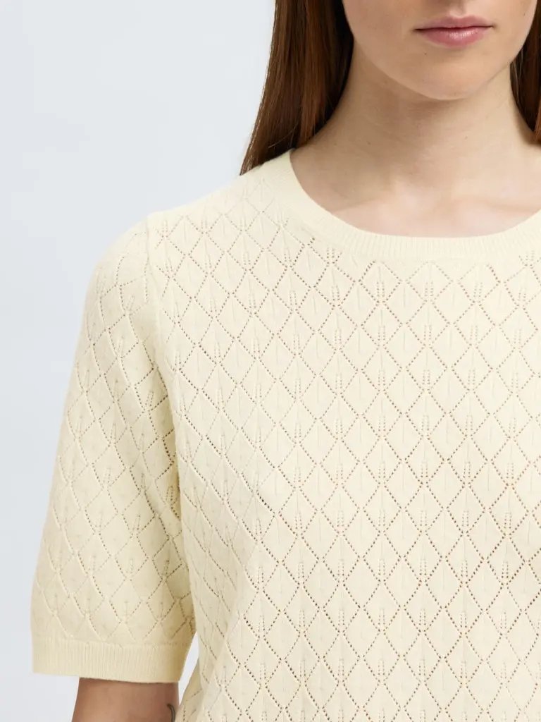 Helen Strikket T-Skjorte - Birch Selected Femme