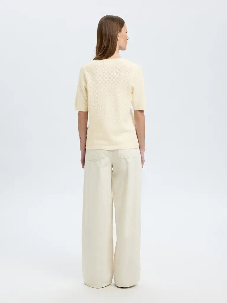 Helen Strikket T-Skjorte - Birch Selected Femme