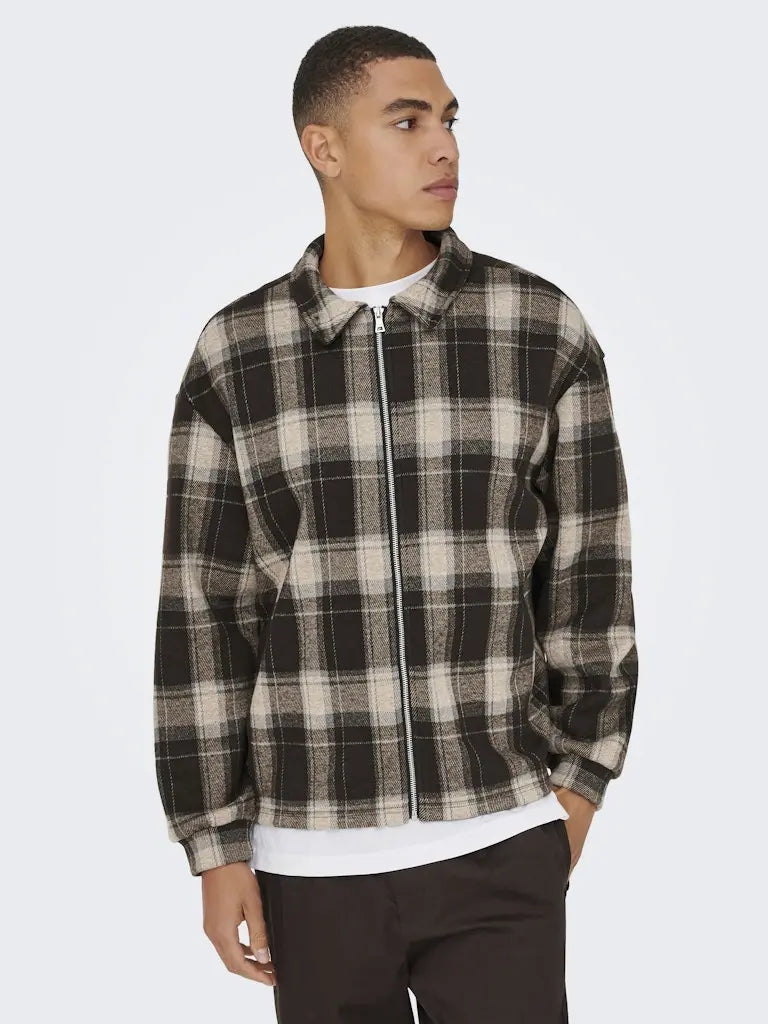 Hendon Overshirt - Coffee Bean Checks Only & Sons