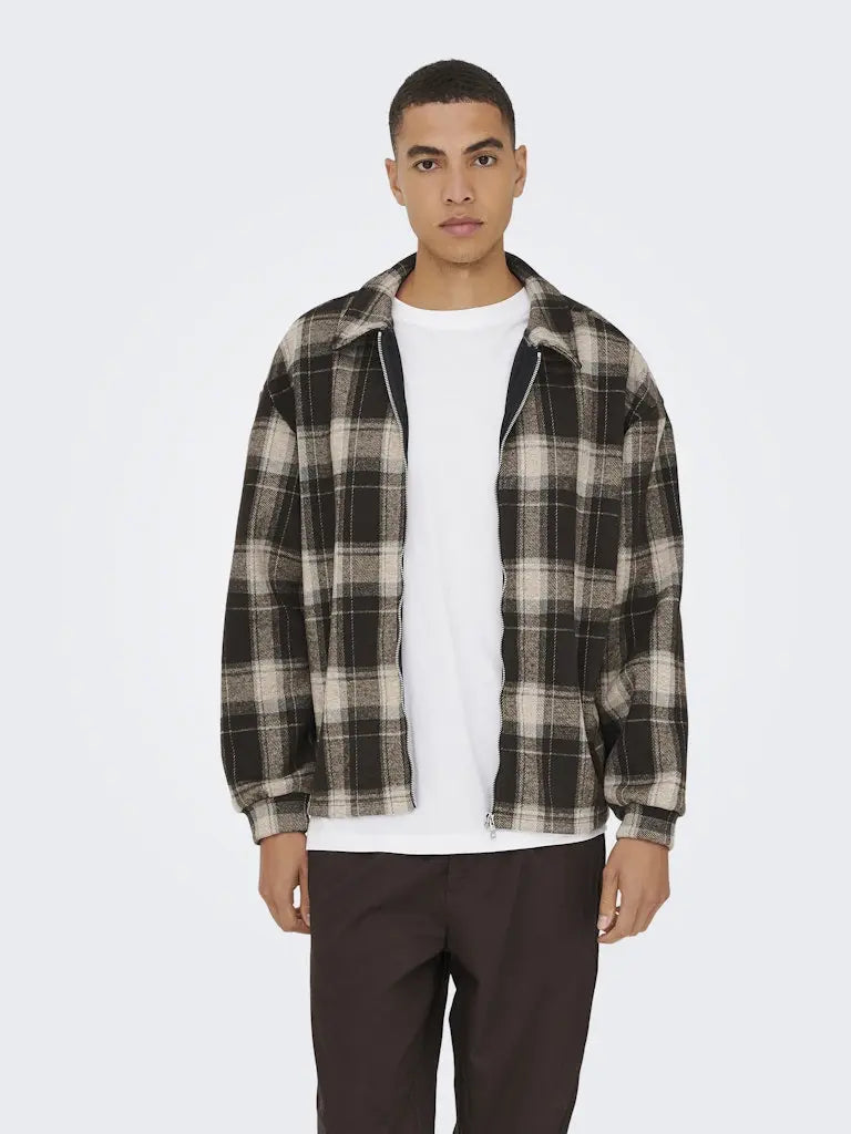 Hendon Overshirt - Coffee Bean Checks Only & Sons
