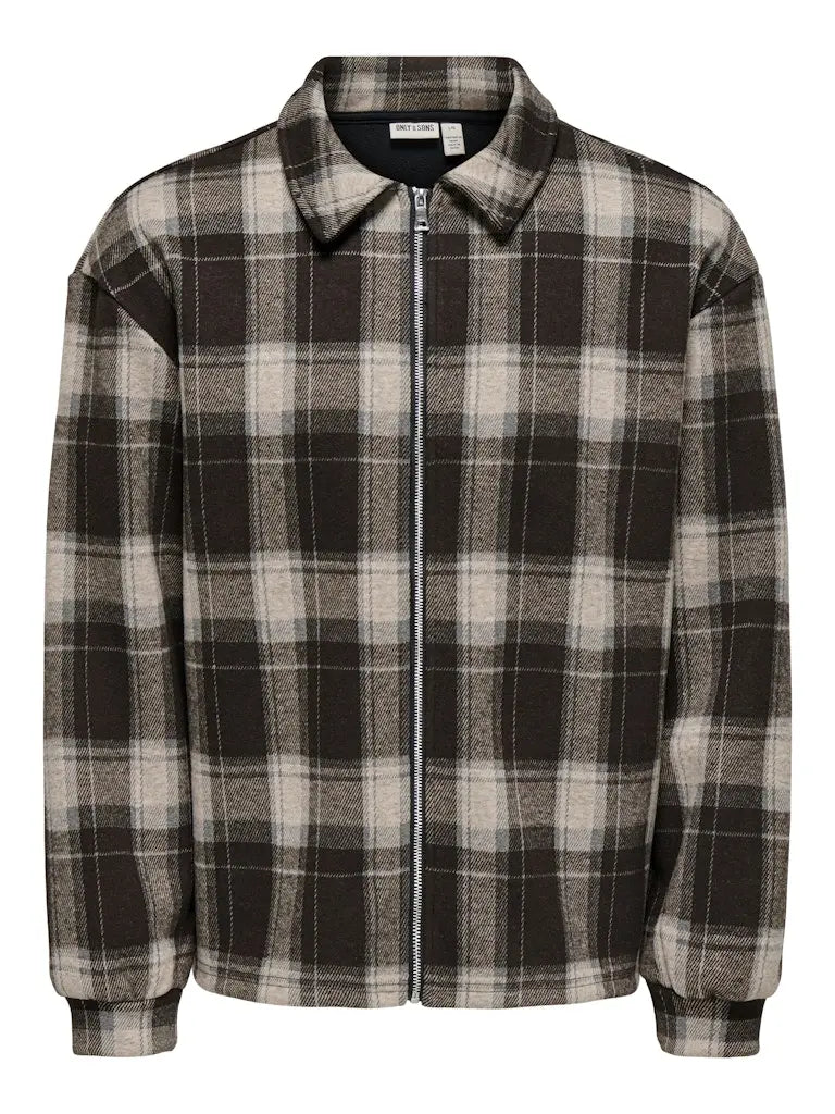 Hendon Overshirt - Coffee Bean Checks Only & Sons