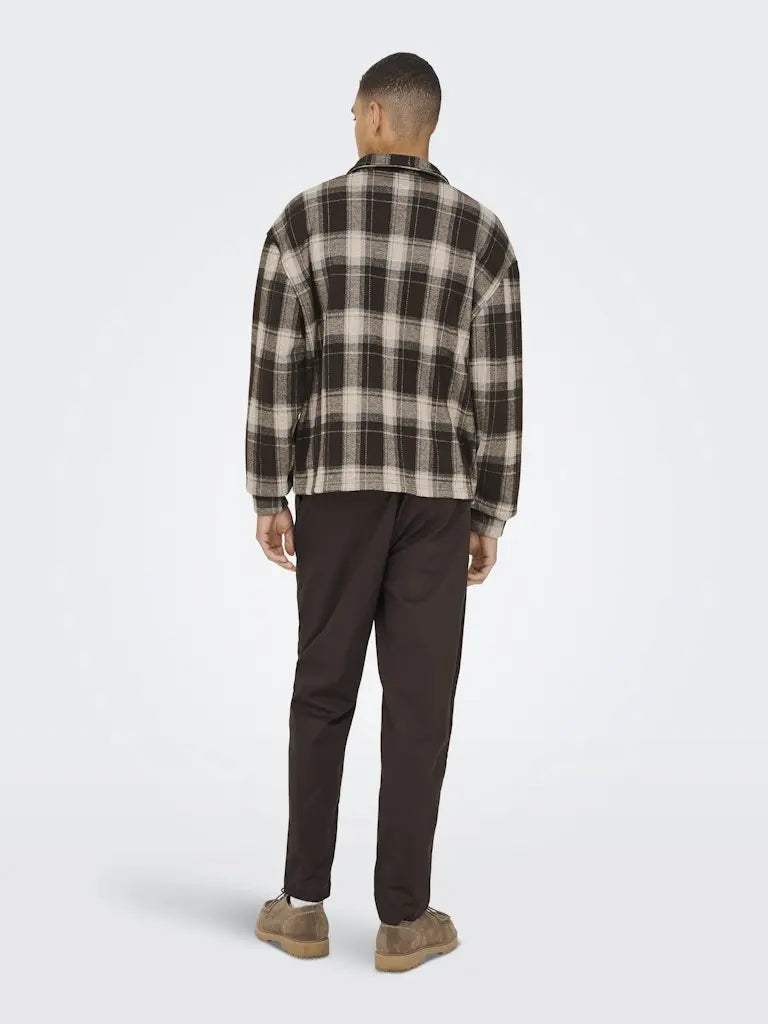 Hendon Overshirt - Coffee Bean Checks Only & Sons