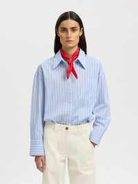 Hotel Amour Skjorte - Light Blue Stripes Selected Femme
