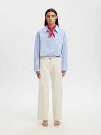 Hotel Amour Skjorte - Light Blue Stripes Selected Femme