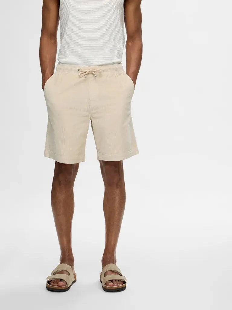 Jace Kordfløyel shorts - Fog Selected Homme
