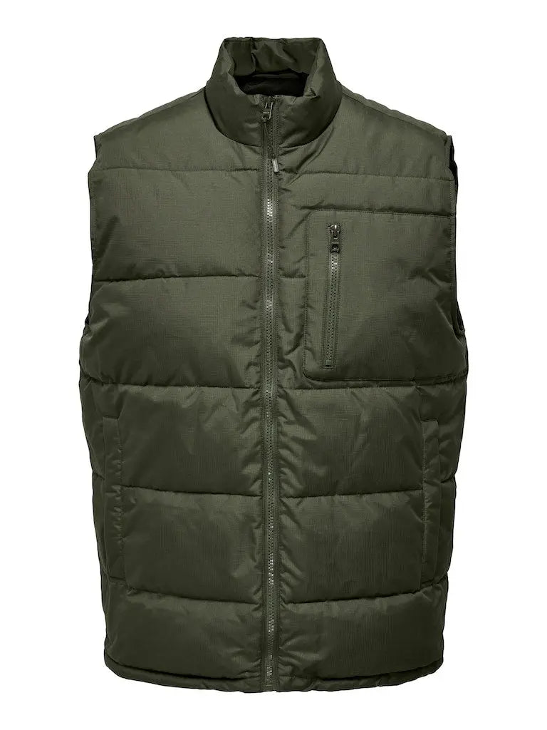 Jake Vest Quilted - Olive Night Only & Sons