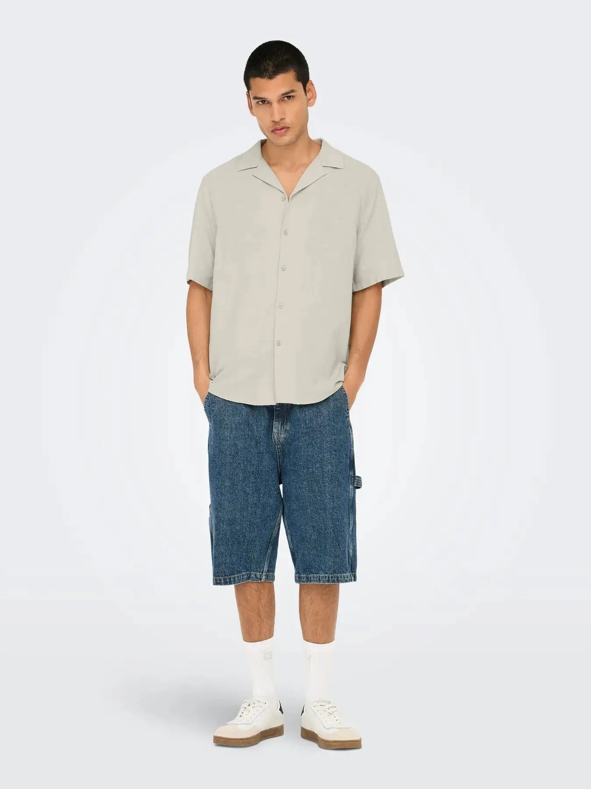 Jannick Resort Skjorte SS - Silver Lining Only & Sons