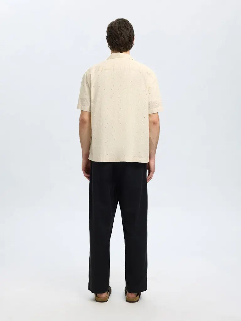 Jax Skjorte - Egret/Broderi Selected Homme