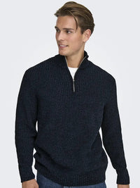 Join Half Zip Genser - Dark Sapphire Only & Sons