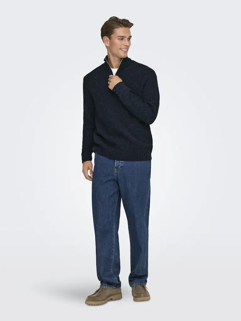 Join Half Zip Genser - Dark Sapphire Only & Sons