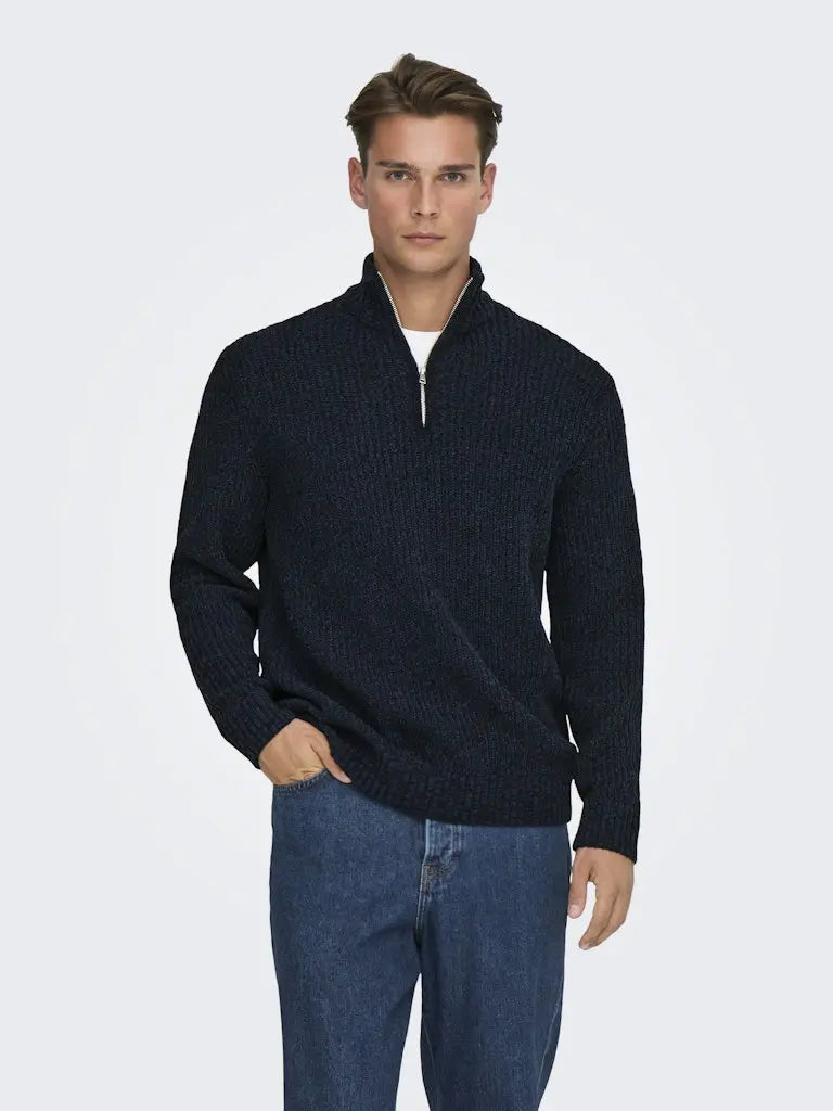 Join Half Zip Genser - Dark Sapphire Only & Sons
