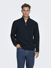 Join Half Zip Genser - Dark Sapphire Only & Sons
