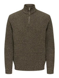 Join Half Zip Genser - Walnut Only & Sons