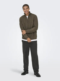 Join Half Zip Genser - Walnut Only & Sons