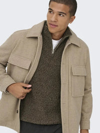 Join Half Zip Genser - Walnut Only & Sons