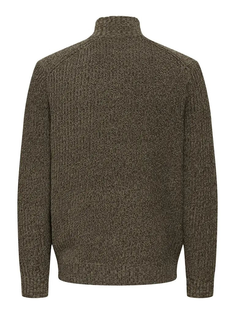 Join Half Zip Genser - Walnut Only & Sons
