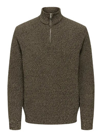 Join Half Zip Genser - Walnut Only & Sons