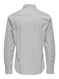 Jordan Twill Stripet Skjorte - Navy Blazer/White Only & Sons