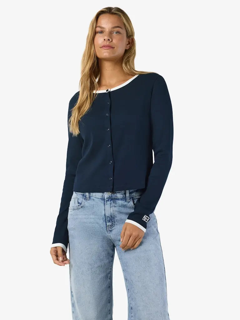 Judy Cardigan - Navy Blazer Detail Noisy May