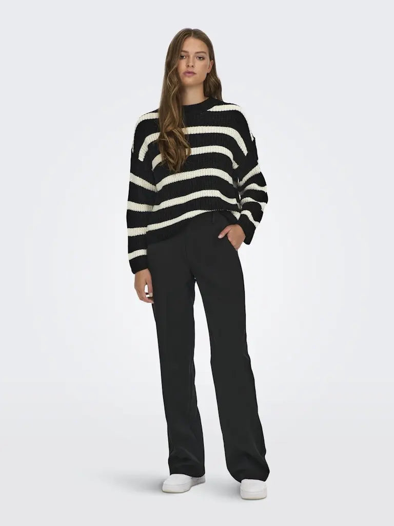 Justy Strikket Genser - Black Stripes JDY