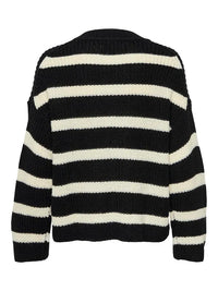 Justy Strikket Genser - Black Stripes JDY