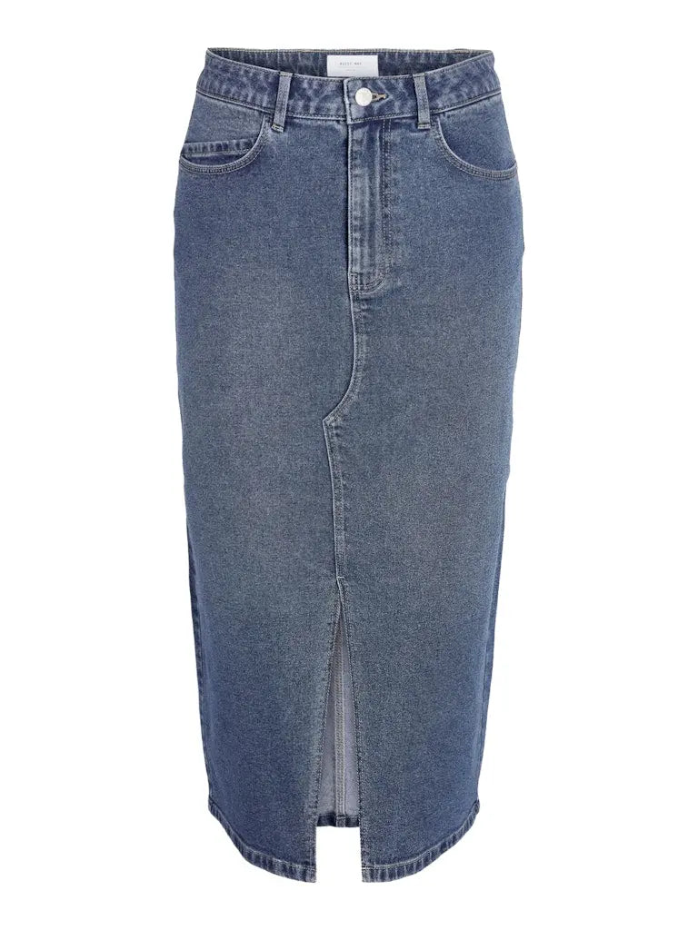 Kath Midi Denimskjørt - Medium Blue Denim Noisy May