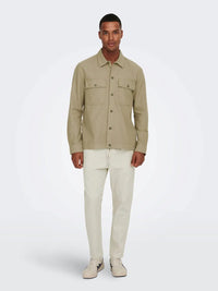 Kennet Lin Overshirt - Chinchilla Only & Sons