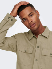 Kennet Lin Overshirt - Chinchilla Only & Sons