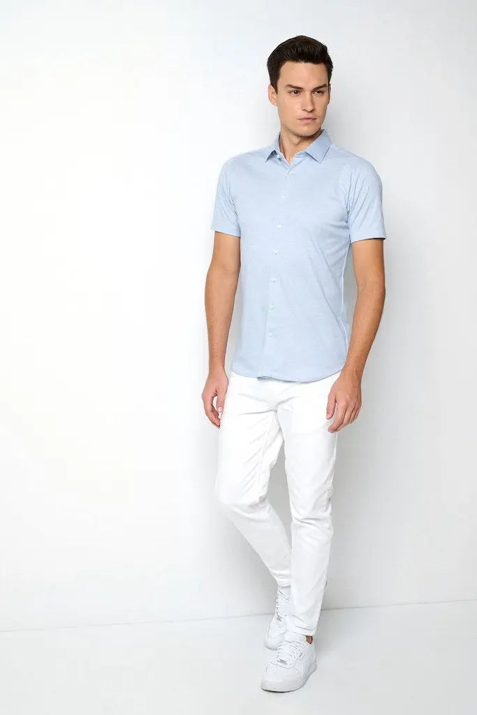 Kent Flex SS Shirt 100 - Light Blue DESOTO