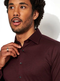 Kent Flex Shirt 402 - Dark Burgundy Pique DESOTO