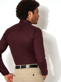 Kent Flex Shirt 402 - Dark Burgundy Pique DESOTO