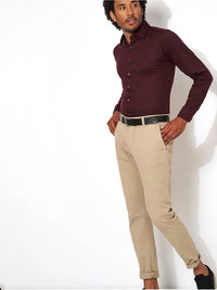 Kent Flex Shirt 402 - Dark Burgundy Pique DESOTO