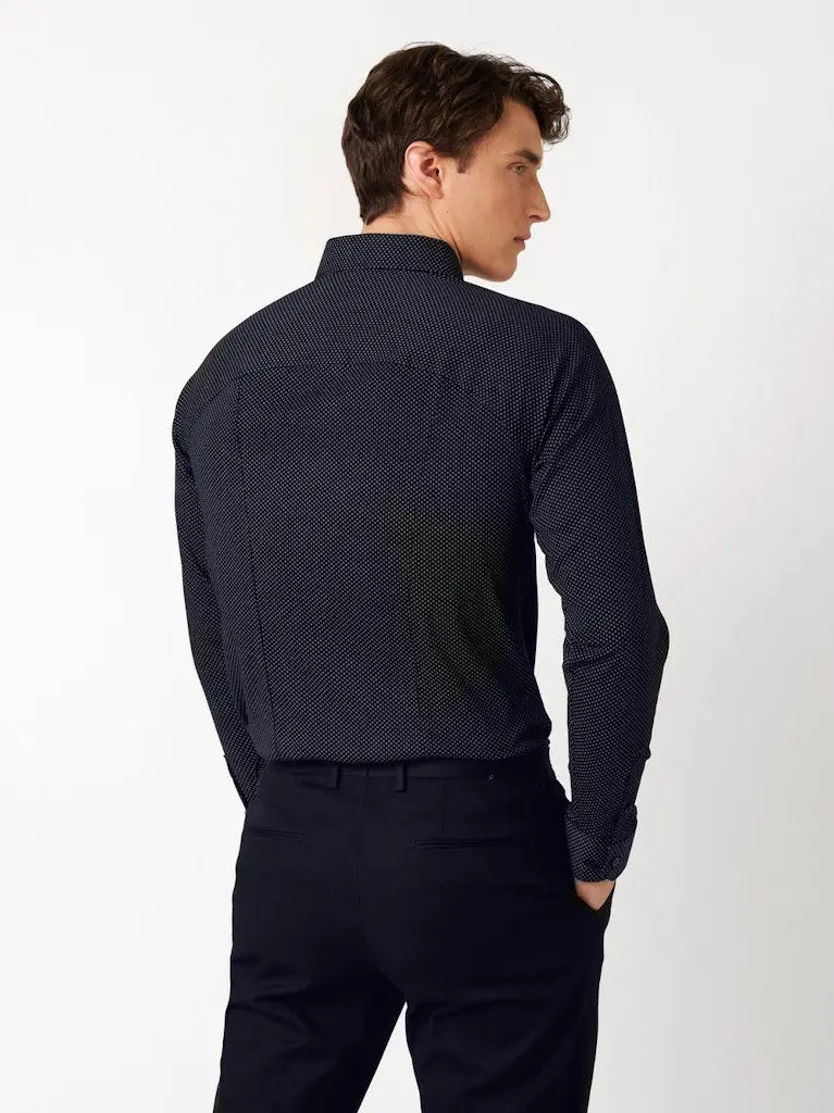 Kent Flex Shirt 581 - Navy Squares DESOTO