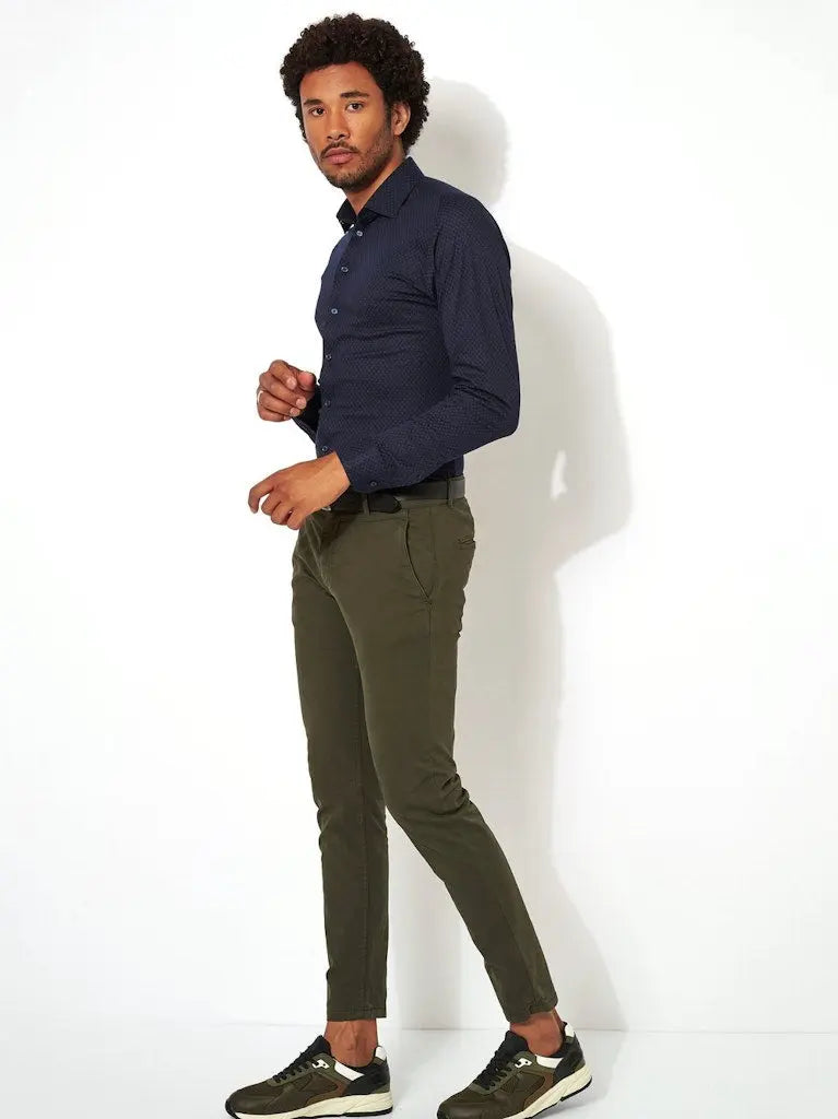 Kent Flex Shirt 598 - Navy Dots DESOTO