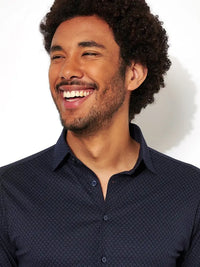 Kent Flex Shirt 598 - Navy Dots DESOTO