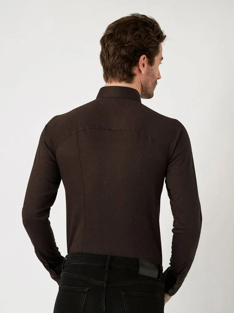 Kent Flex Shirt 882 - Brown Pique DESOTO