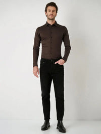 Kent Flex Shirt 882 - Brown Pique DESOTO