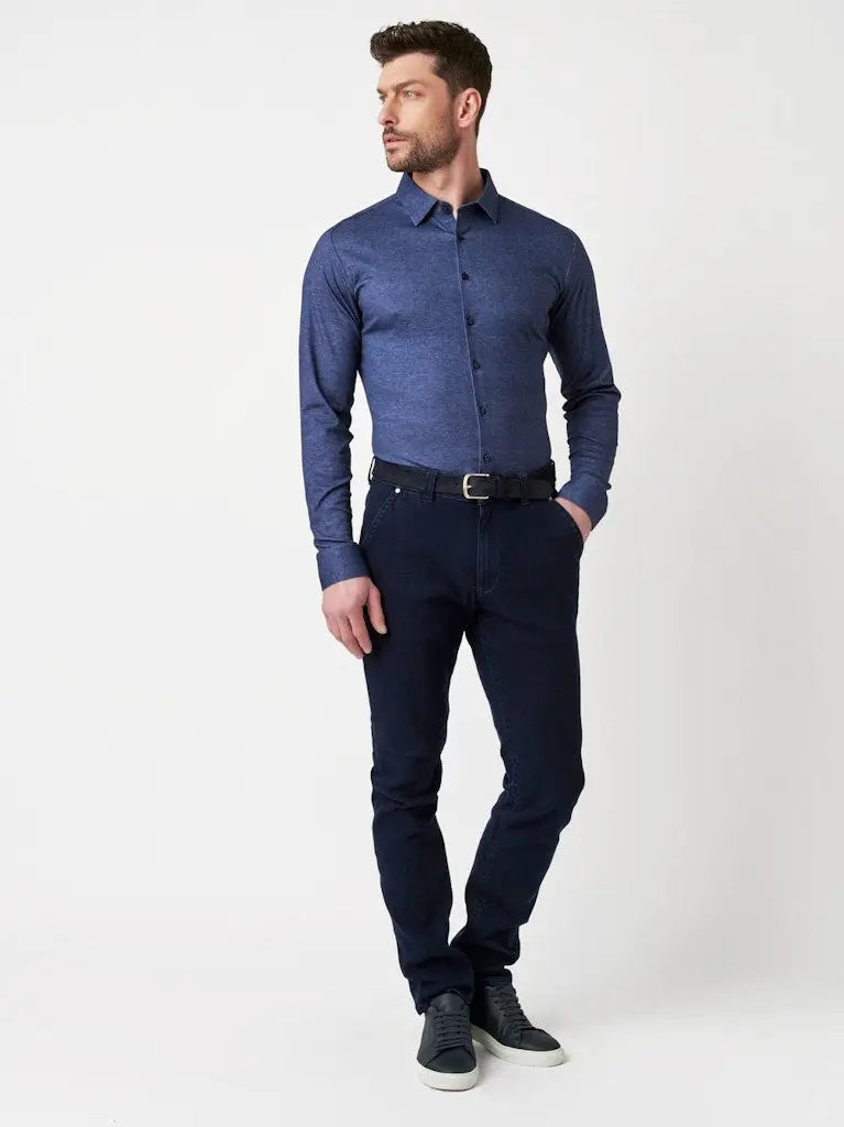 Kent Flex Shirt Twill 581 - Navy Twill DESOTO