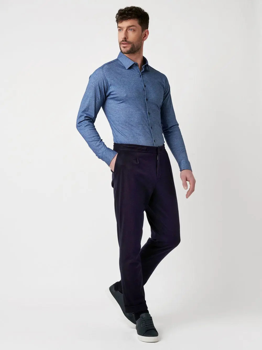 Kent Flex Shirt Twill 594 - Blue Twill DESOTO