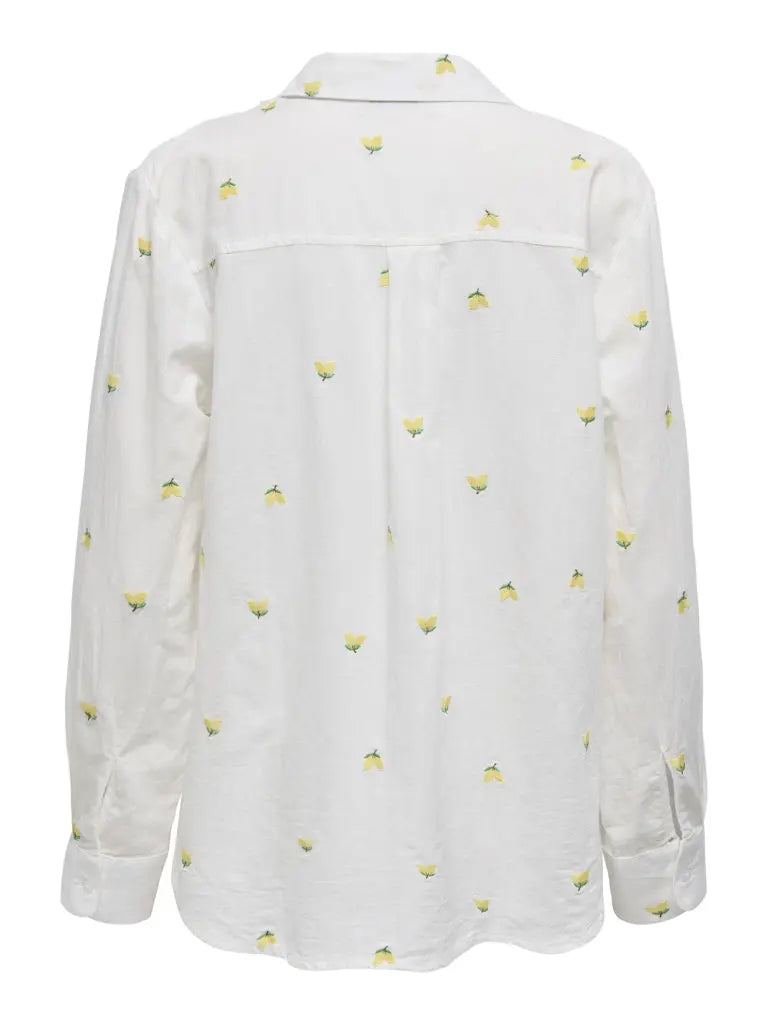 Kimie Skjorte Brodert - Cloud Dancer/Lemon JDY