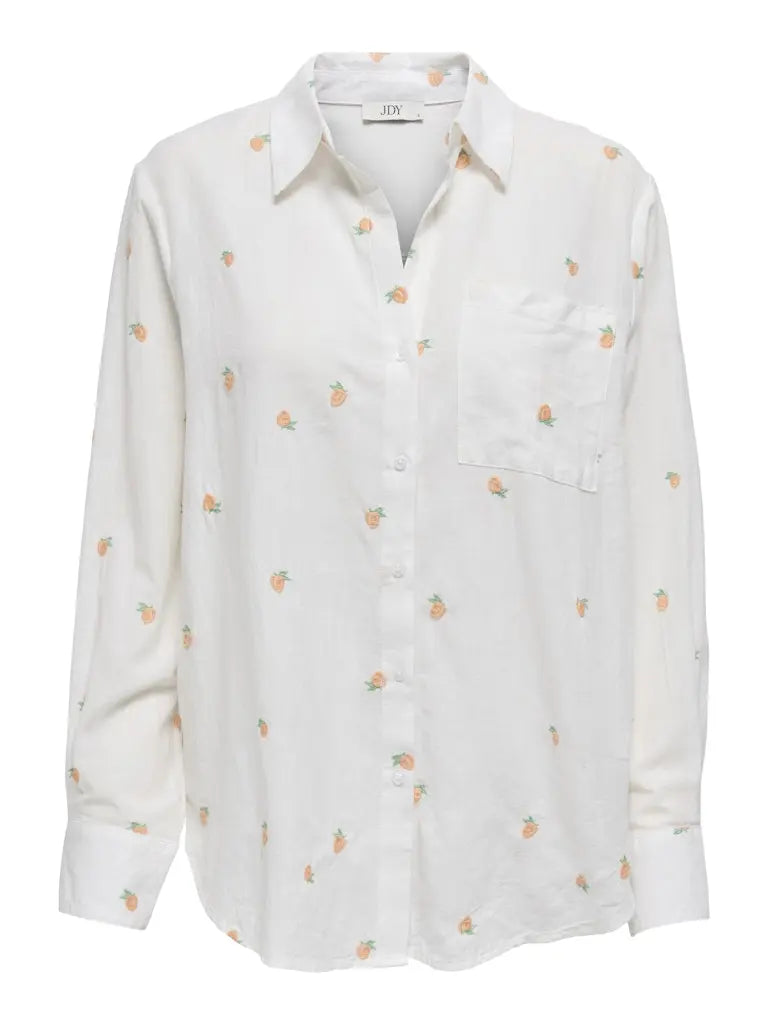 Kimie Skjorte Brodert - Cloud Dancer/Peach JDY