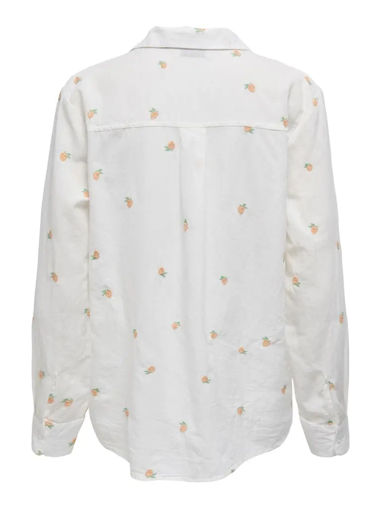 Kimie Skjorte Brodert - Cloud Dancer/Peach JDY