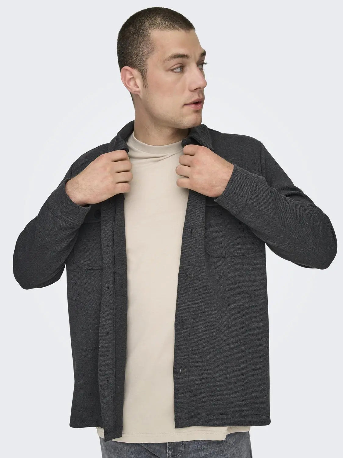 Kodyl Overshirt - Dark Grey Melange Only & Sons