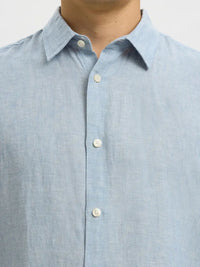 Kylian Regular Linskjorte - Blue Fog/Det White Selected Homme