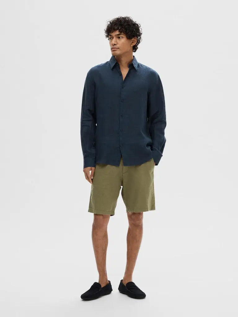 Kylian Regular Linskjorte - Sky Captain Selected Homme