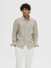 Kylian Regular Linskjorte - Vetiver Selected Homme