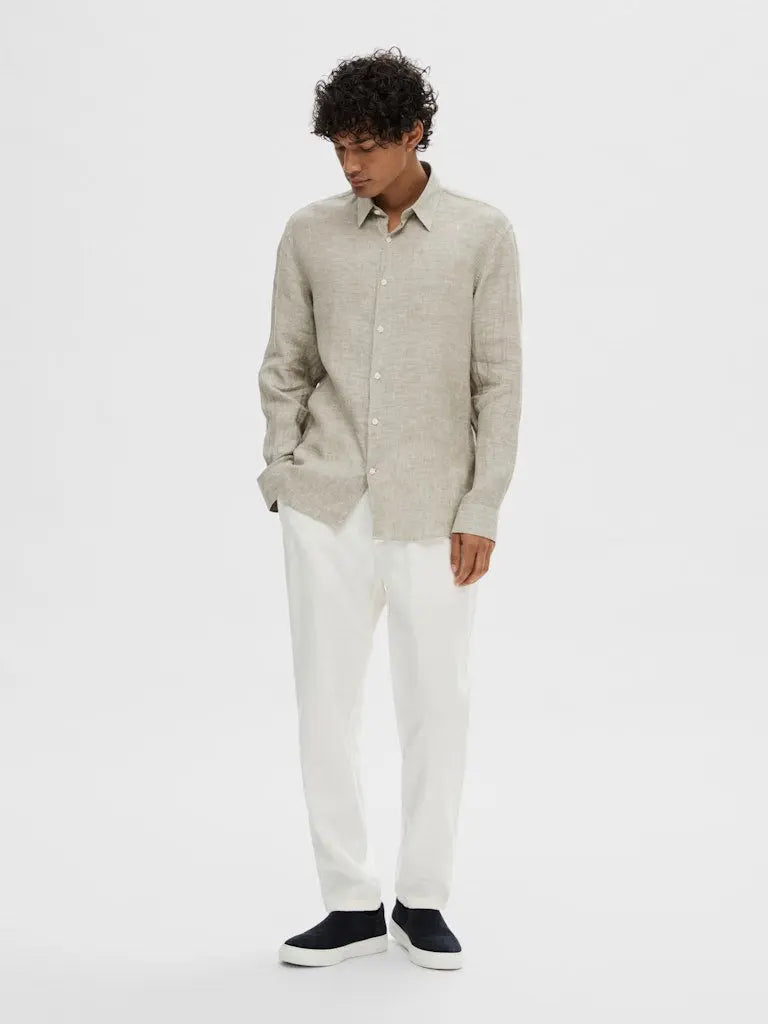 Kylian Regular Linskjorte - Vetiver Selected Homme