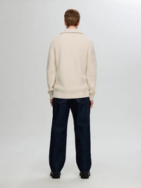 Land Ull Half Zip - Tofu Selected Homme